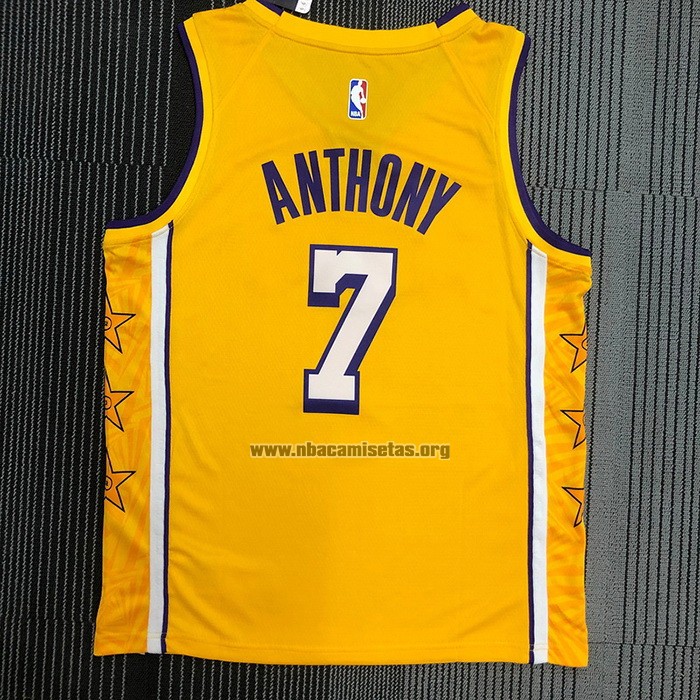 Camiseta Los Angeles Lakers Carmelo Anthony NO 7 Ciudad 2019-20 Amarillo